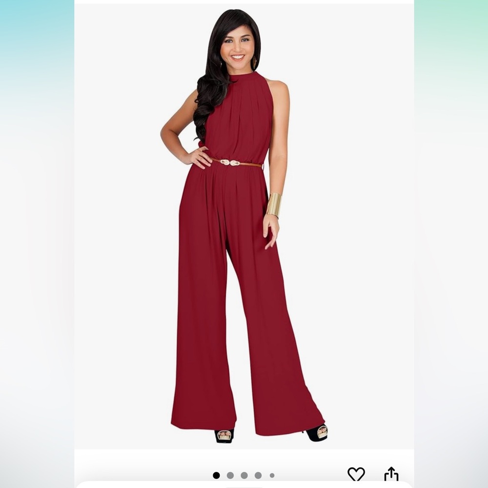 Chic Red Sleeveless Jumpsuit
